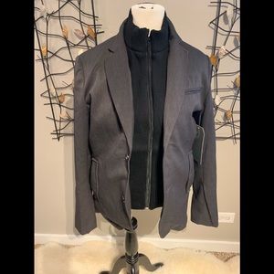 American Breed Charcoal Gray Blazer with Bib